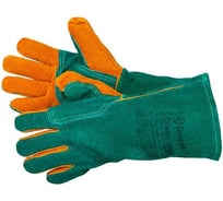 Краги из спилкаGward Green Welder зеленого цвета, с усилением, прошиты огнеупорной нитью р. XXL 12 пар в упаковке XY239