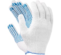 Перчатки хлопчатобумажные с ПВХ FORT 10 класс, 4 нити, 40гр, белые 00-10010831