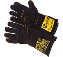 Краги из спилка Gward Track Black черного цвета, с широким раструбом, размер XXL, 12 пар в упаковке XY073