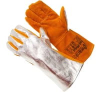 Краги из спилка Gward Track Metal оранжевого цвета, с металлизированным полотном, размер XXL, 12 пар в упаковке XY501