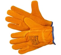 Перчатки из спилка Gward Driver Lux оранжевого цвета, прошиты огнеупорной нитью, размер XL, 12 пар в упаковке XY041