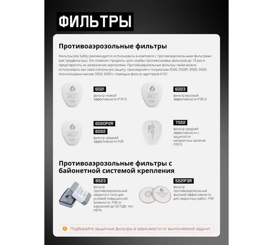 Противопылевой комплект Jeta Safety размер L DK-5500P-L