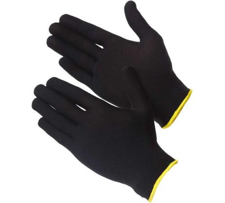 Перчатки GWARD Touch Black нейлоновые черного цвета без покрытия р. XL 12 пар в упаковке арт. NP1001 NP1001/XL12