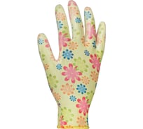 Садовые перчатки с нитриловым покрытием DOG Зелёные цветы 31-1-20/L