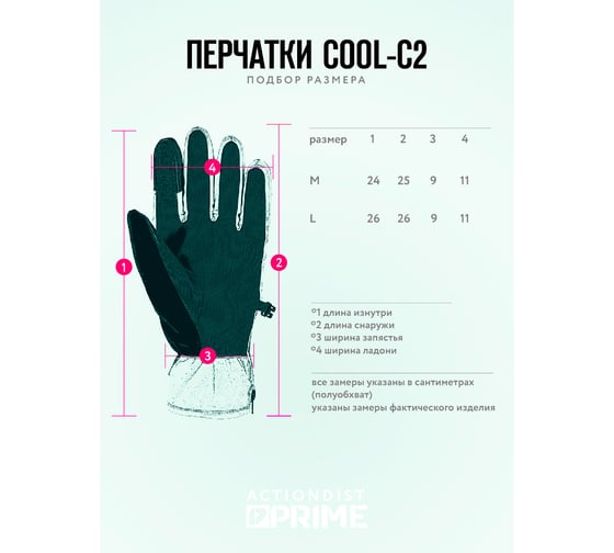 Перчатки PRIME COOL-С2 Gloves (green) (M) 4620131052882