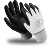 Перчатки Manipula Specialist МИКРОНИТ (MG-121), нейлон, нитрил частичный, оверлок, цвет бело-черный (7), Пер 638/7