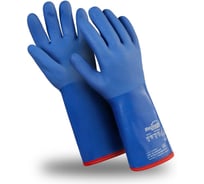 Перчатки Manipula Specialist АЙСБЕРГ (WG-788), хлопок, шерсть/акрил, ПВХ сплошной, крага, 300 мм, цвет синий (11), Пер 637/11