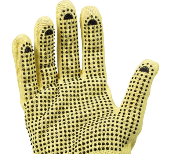 Перчатки Manipula Specialist АРАМАКС (MG-311), арамид, SlipGrip, оверлок, цвет желтый (9), Пер 763/9
