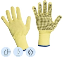 Перчатки Manipula Specialist АРАМАКС (MG-311), арамид, SlipGrip, оверлок, цвет желтый (8), Пер 763/8