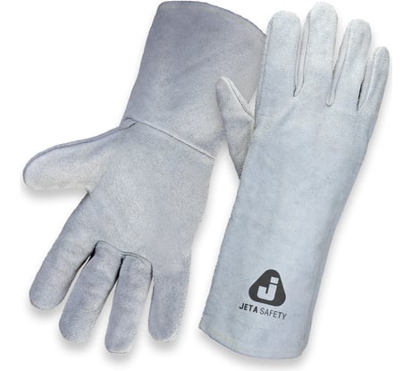 Краги сварщика Jeta Safety без подкладки из спилковой кожи, серые, размер 10/XL, JWK101-XL