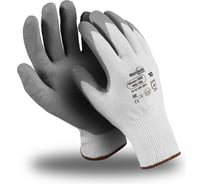 Перчатки Manipula Specialist ЮНИТ-300 (MG-124), нейлон, Nitfoam частичный, оверлок, бело-серый Пер 666/1/7