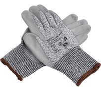 Перчатки порезостойкие ЗТ с защитным покрытием из полиуретана серого цвета, ЛУНА-PU р-р 10 742010