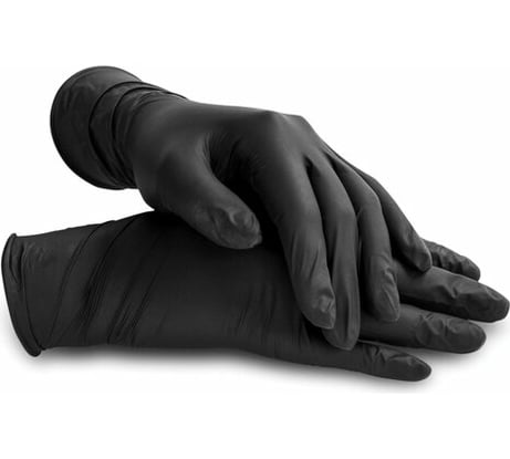 Нитриловые перчатки LAIMA черные, 50 пар 100шт, неопудренные, прочные, размер M средний, 606294