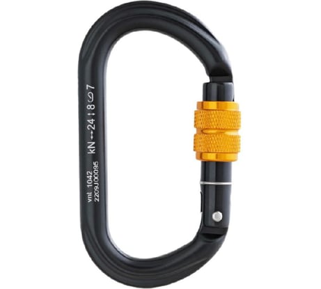 Карабин VENTO Овал с муфтой черный, vnt 1042