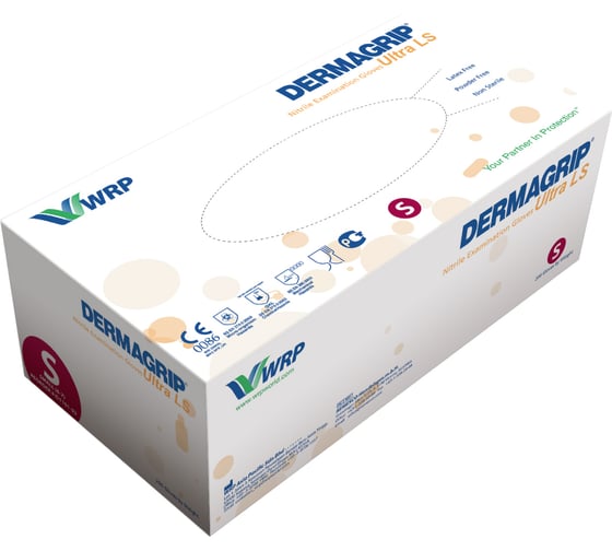 Смотровые перчатки DERMAGRIP ULTRA LS, нитрил, 200 штук, размер S CT0000000547