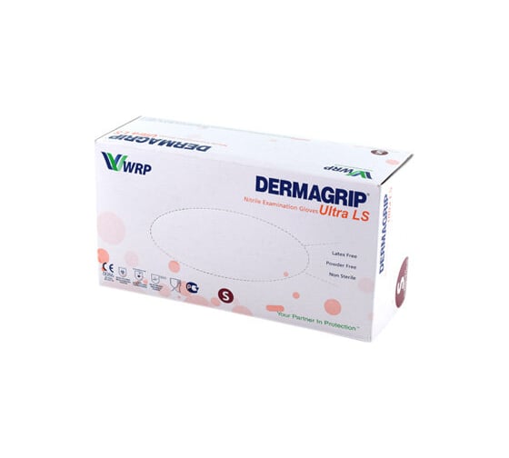 Смотровые перчатки DERMAGRIP ULTRA LS, нитрил, 200 штук, размер L CT0000000549