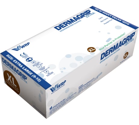 Смотровые перчатки DERMAGRIP EXTRA, латекс, 50 штук, размер XL CT0000000674