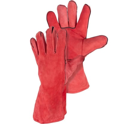 Спилковые краги FOXWELD красные 6324