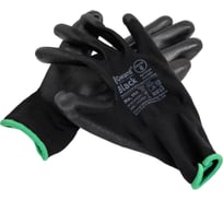 Нейлоновые перчатки с полиуретановым покрытием Gward черные, р.М, 12 пар PU1001B/М