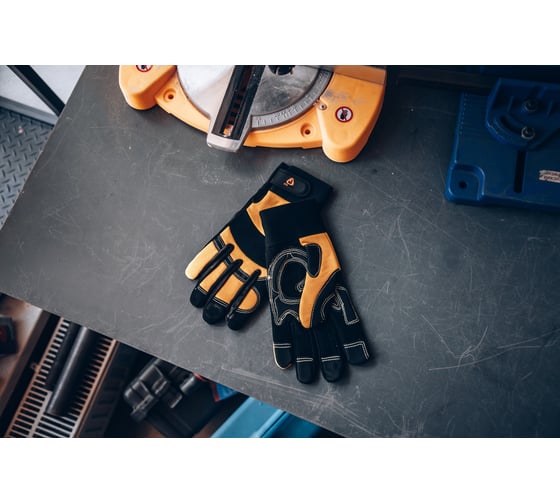 Перчатки антивибрационные Jeta Safety черно-желтые JAV01-VP-10/XL