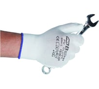 Перчатки для механических работ Adolf Bucher с PU покрытием, белые, 12 пар, размер L, 90.3000.9