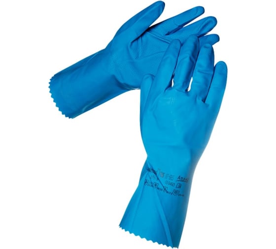 Перчатки ANSELL ALPHATEC 87-665, синие, латекс, р. 8.5-9 1471-9