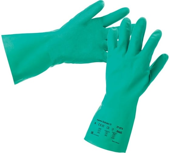 Перчатки ANSELL ALPHATEC SOLVEX 37-675, с х/б, р. 7 1473-7 1