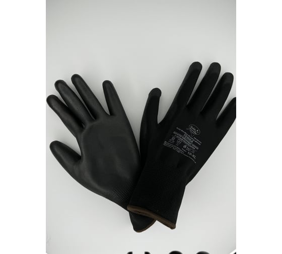 Нейлоновые перчатки Gold Manibus GM1001PU-black- 9 Terra черные с полиуретановым покрытием р.9 (L) 12/240 GM1001PU-black-9