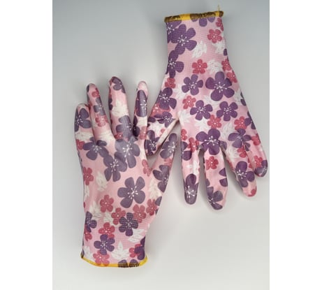 Нейлоновые садовые перчатки Gold Manibus Hortus Viola 13 класс с нитриловым покрытием 12/240 р.7 (S) GM1014-Viola-7