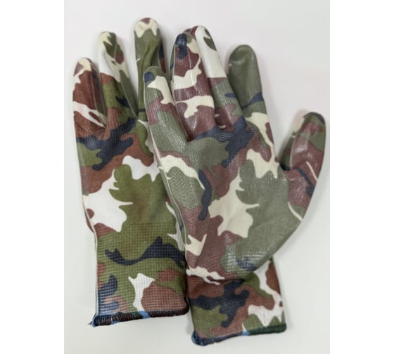 Нейлоновые перчатки Gold Manibus Hortus Military 13 класс с нитриловым покрытием 12/240 р.8 (M) GM1014-Military-8