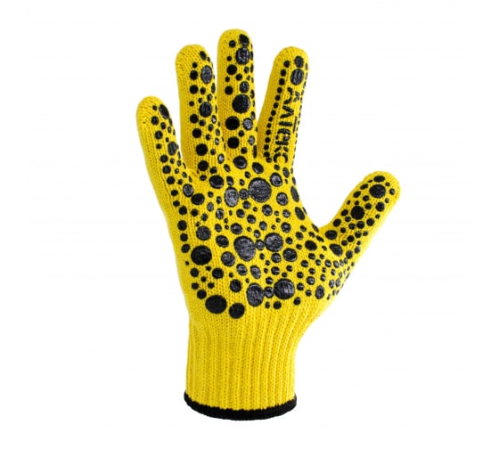 Трикотажные перчатки с ПВХ Алтекс Премиум Колор, 9 размер, желтые 209/Ж 1