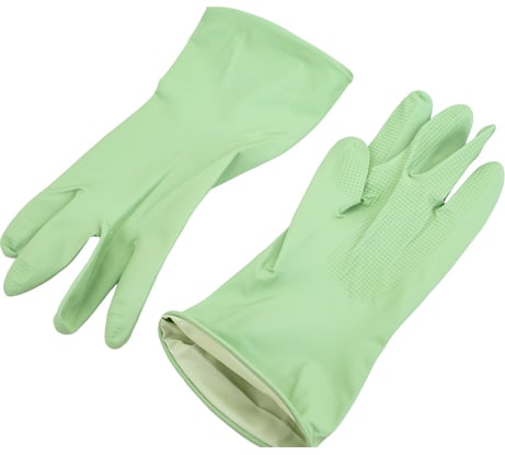 Латексные перчатки Рыжий кот с хлопковым напылением, зеленые, размер L 101280