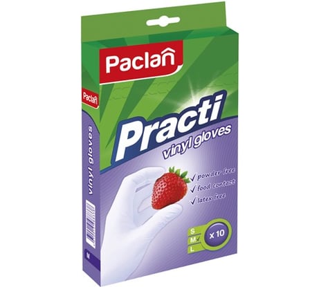 Виниловые перчатки Paclan размер M, 10 штук 42598834