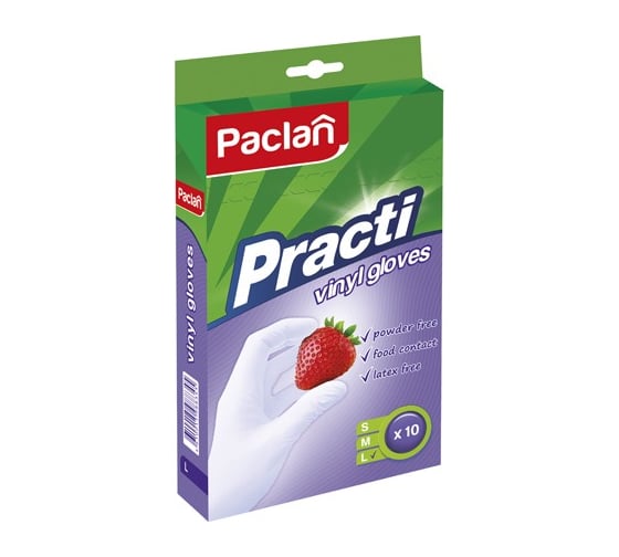 Виниловые перчатки Paclan размер L, 10 штук 42598833 1