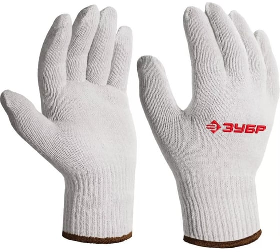 Перчатки без покрытия ЗУБР Оптима L-XL, х/б 11445-XL