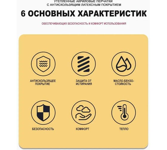 Перчатки рабочие Master-Pro® 20 пар. утепленные НОРД (СИБИРЬ ТУВА) акриловые с начесом и рельефным латексным покрытием, размер 10 (XL), 7007-AQLTW-20