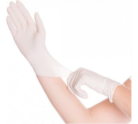 Неопудренные латексные перчатки EcoLat белые, 10 шт./уп., размер XS 12020/XS