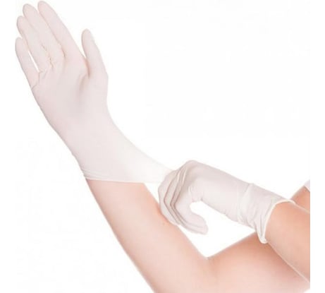 Неопудренные латексные перчатки EcoLat белые, 10 шт./уп., размер L 12020/L