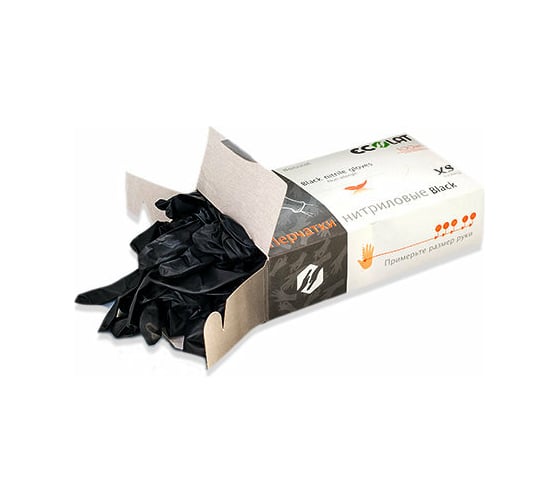 Нитриловые перчатки EcoLat Black 100 шт./уп. размер XL, 3740/XL