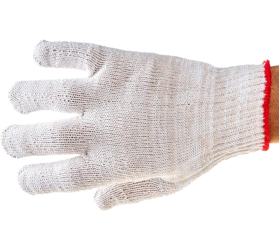 Перчатки АНТЕЙ ПЛЮС Люкс, х/б, 5-ти нитка, 10 класс вязки, 134 текс 42-45г, белые, 250 пар, 017