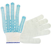 Перчатки АНТЕЙ ПЛЮС Стандарт, ПВХ-протектор, 10 класс вязки, 116 текс 48-51г, белые, 250 пар 014