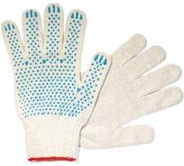 Перчатки АНТЕЙ ПЛЮС Люкс Премиум, ПВХ-точка, 10 класс вязки, 151 текс 55-58г, белые, 250 пар 032