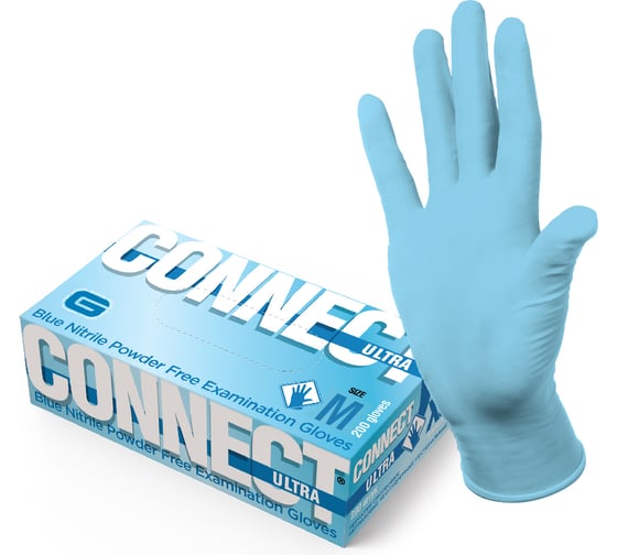 Перчатки CONNECT ULTRA нитриловые неопудренные 200 шт, размер M CT0000005307 1