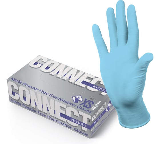 Перчатки CONNECT нитриловые неопудренные 200 шт, размер XS CT0000005532 1