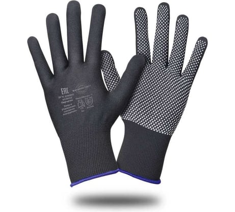 Перчатки Safeprotect НейпМикро-Ч (нейлон+ПВХ-микроточка, черный) р, 9 (L) 133325L