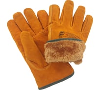 Перчатки зимние цельноспилковые из КРС ARCTICUS желтые А класс ,искусственный мех мут., резинка на запястье, р.11 20020 W -111 20020 W-111