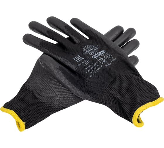 Перчатки Safeprotect НейпПол-Ч (нейлон+полиуретан, черный) р, 7 (S) 03055S 1
