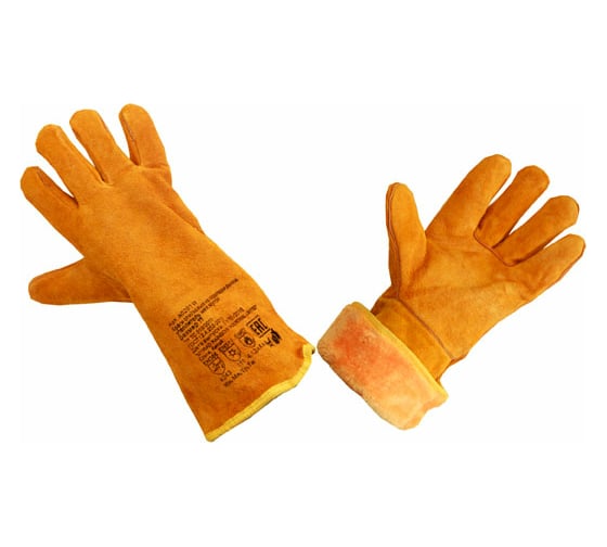 Спилковые краги Элит-Профи WINTER Gold, мутон A0201-M