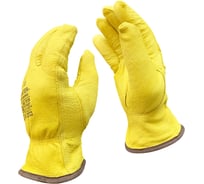 Перчатки кожаные с меховой подкладкой Master-Pro ПРОФИ (ДРАЙВЕР-К2-ЗИМА) водительские перчатки, размер 10, 1 пара 9085-GLDW2-10-1