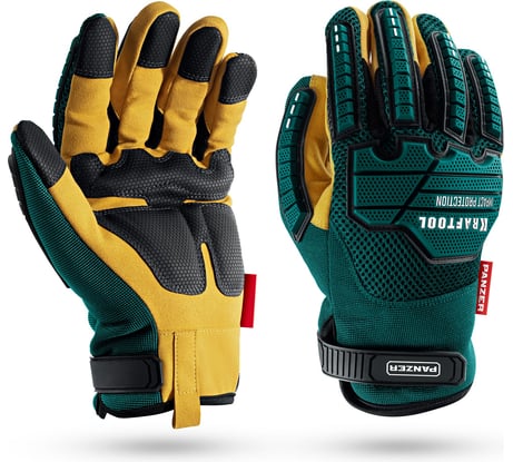 Профессиональные комбинированные перчатки KRAFTOOL Panzer р L (9), виброзащита 11298-L